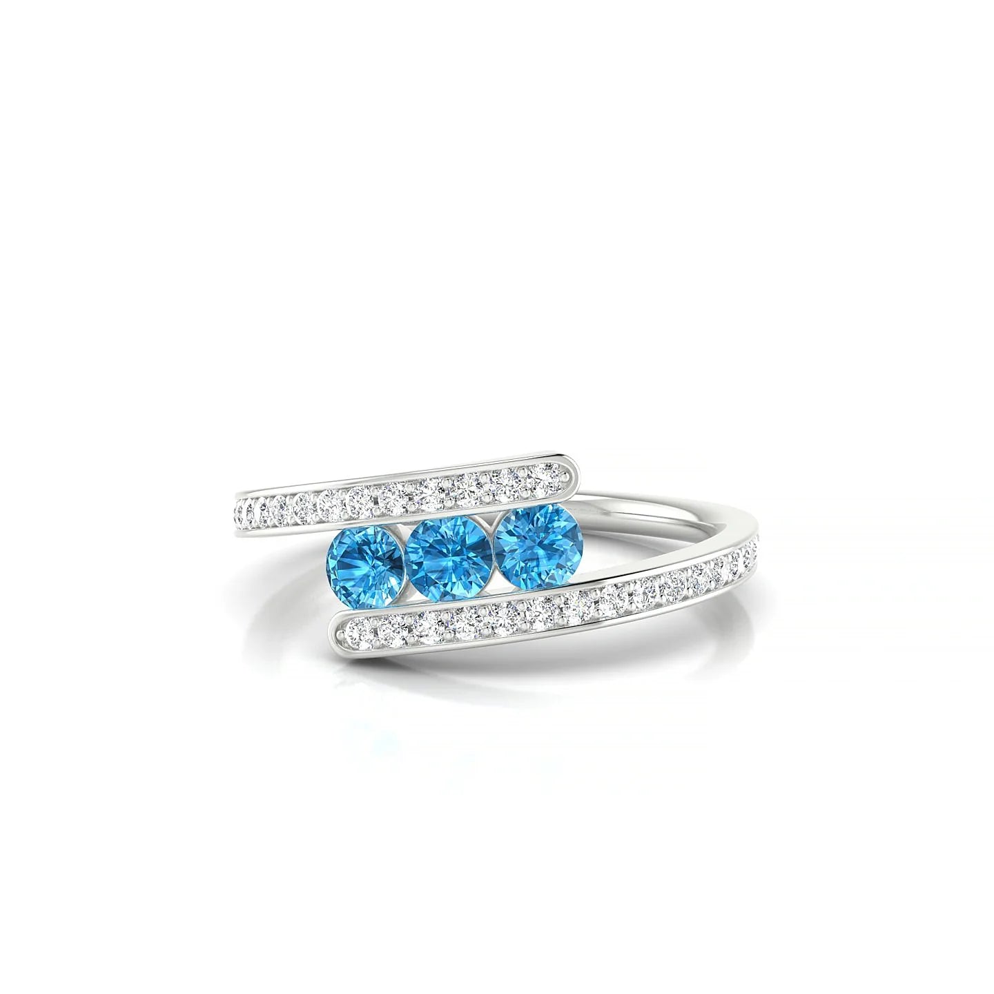 Drift | 18k White Gold 3 mm Round Topaz Ring