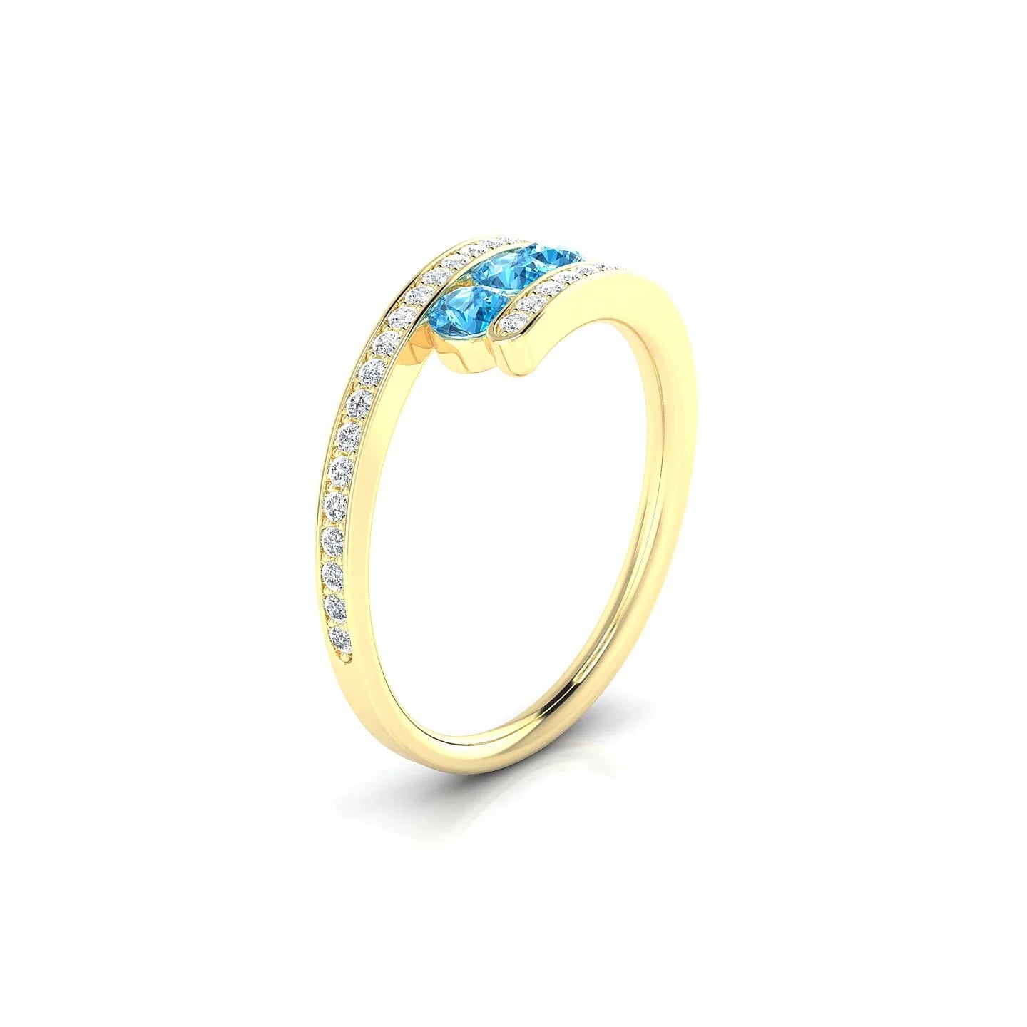 Drift | 18k Yellow Gold 3 mm Round Topaz Ring
