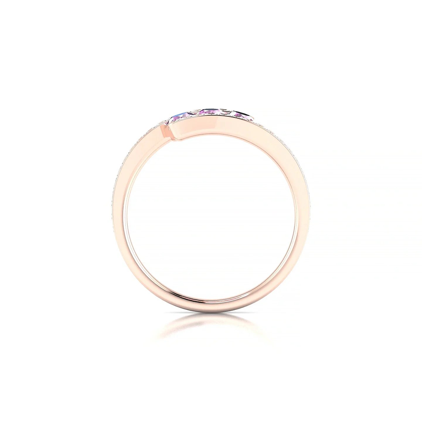 Drift | 18k Rose Gold 3 mm Round Pink Sapphire Ring
