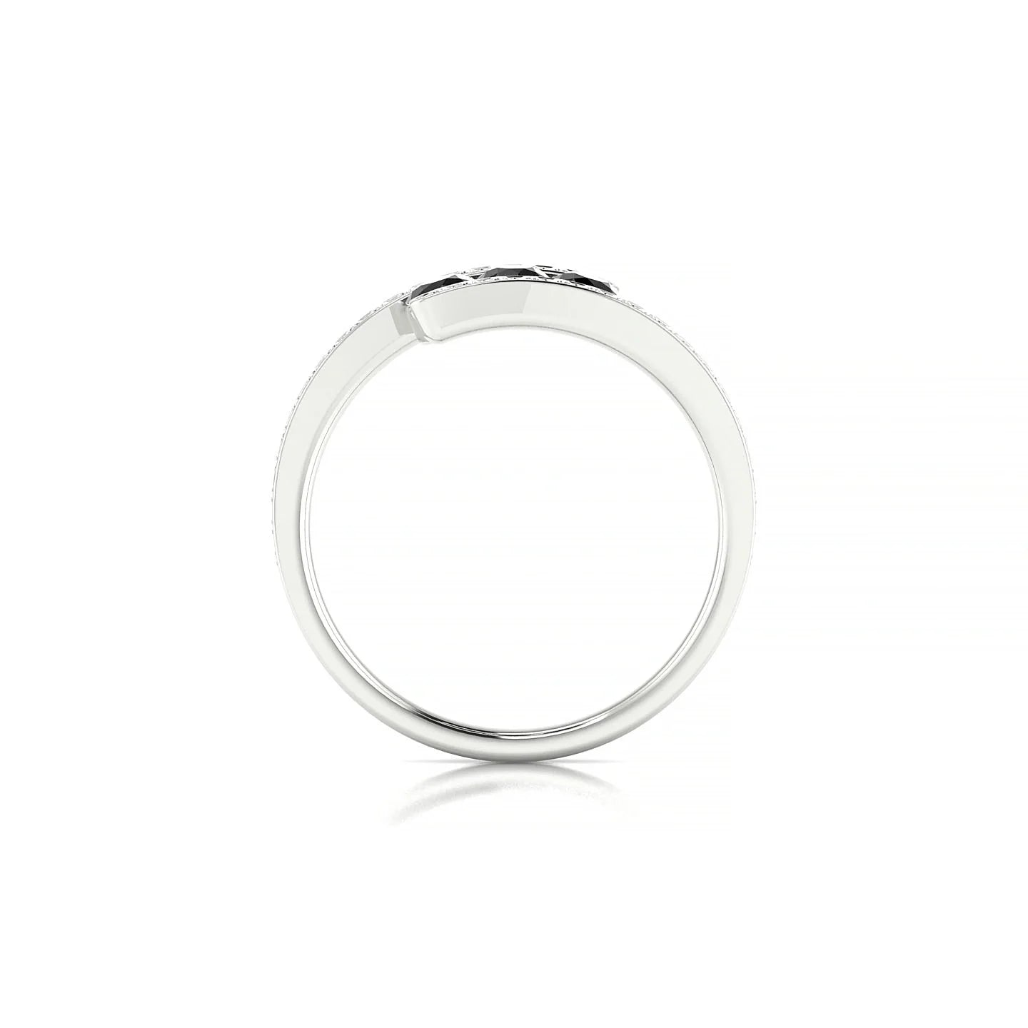 Drift | 18k White Gold 3 mm Round Black Diamond Ring