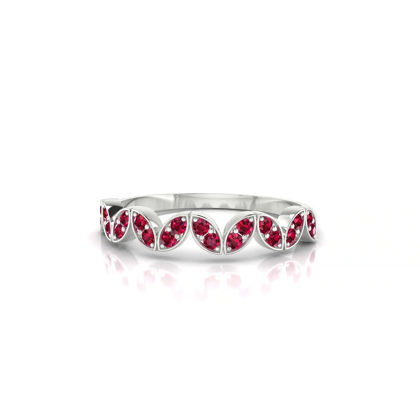 Echo | 18k White Gold 1.3 mm Round Ruby Ring