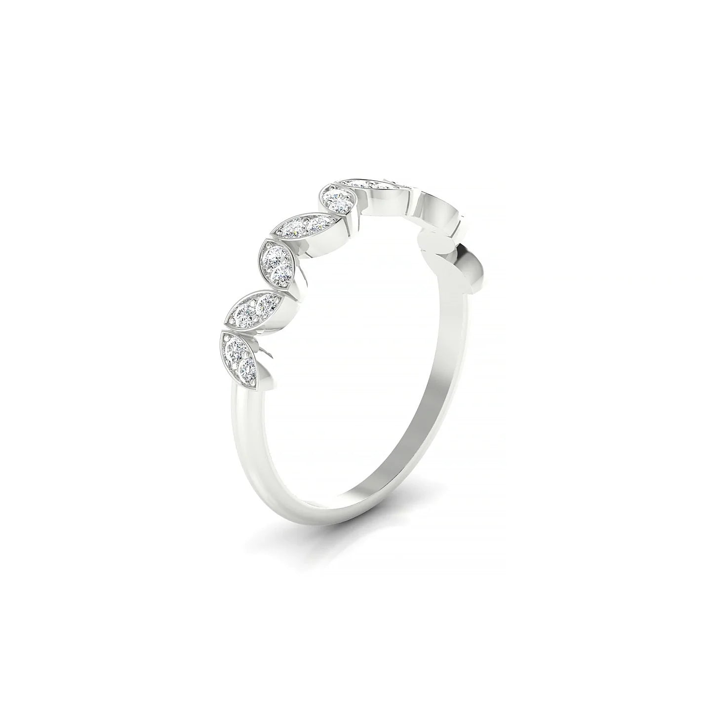 Echo | 18k White Gold 1.3 mm Round Diamond Ring