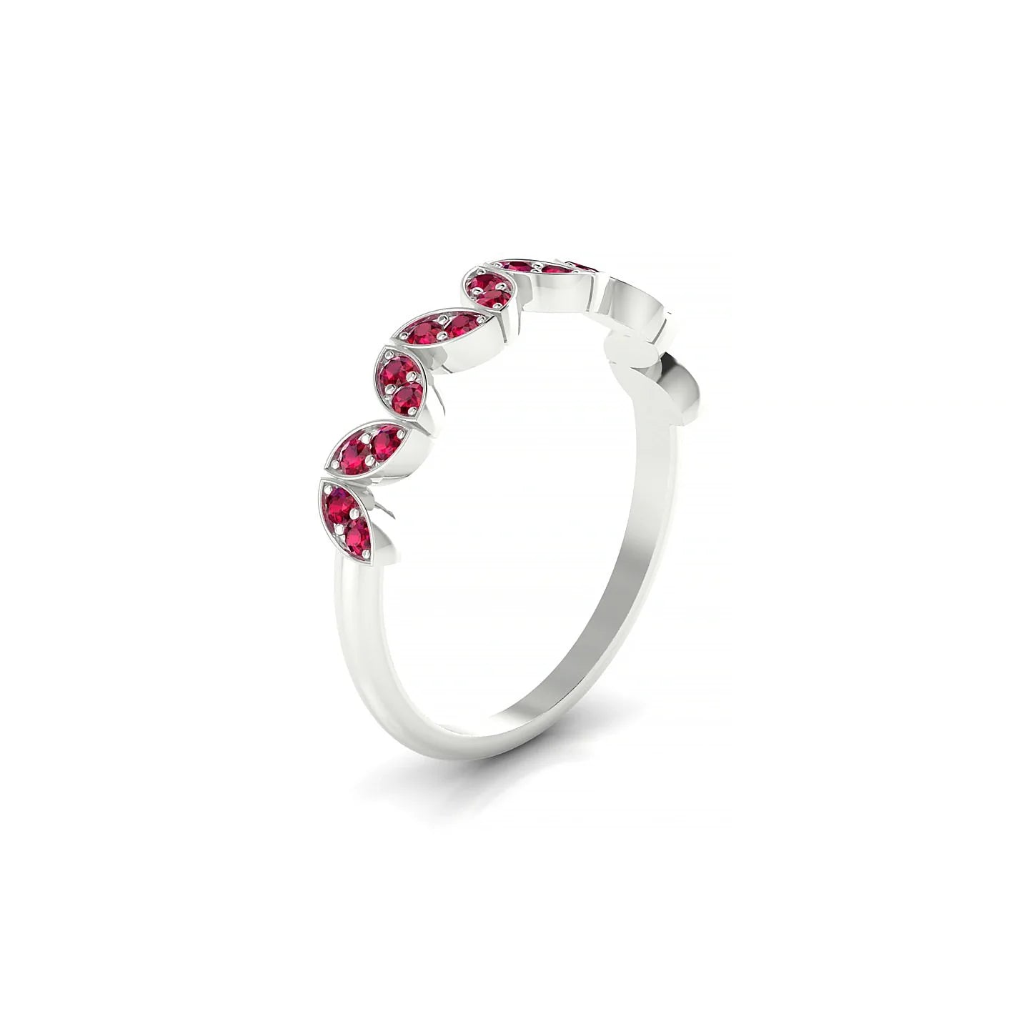Echo | 18k White Gold 1.3 mm Round Ruby Ring