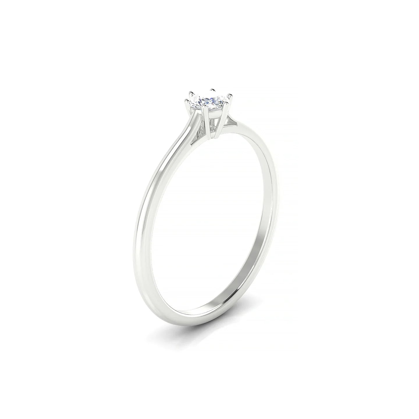 Ember | 18k White Gold 3.7 mm Round Diamond Ring