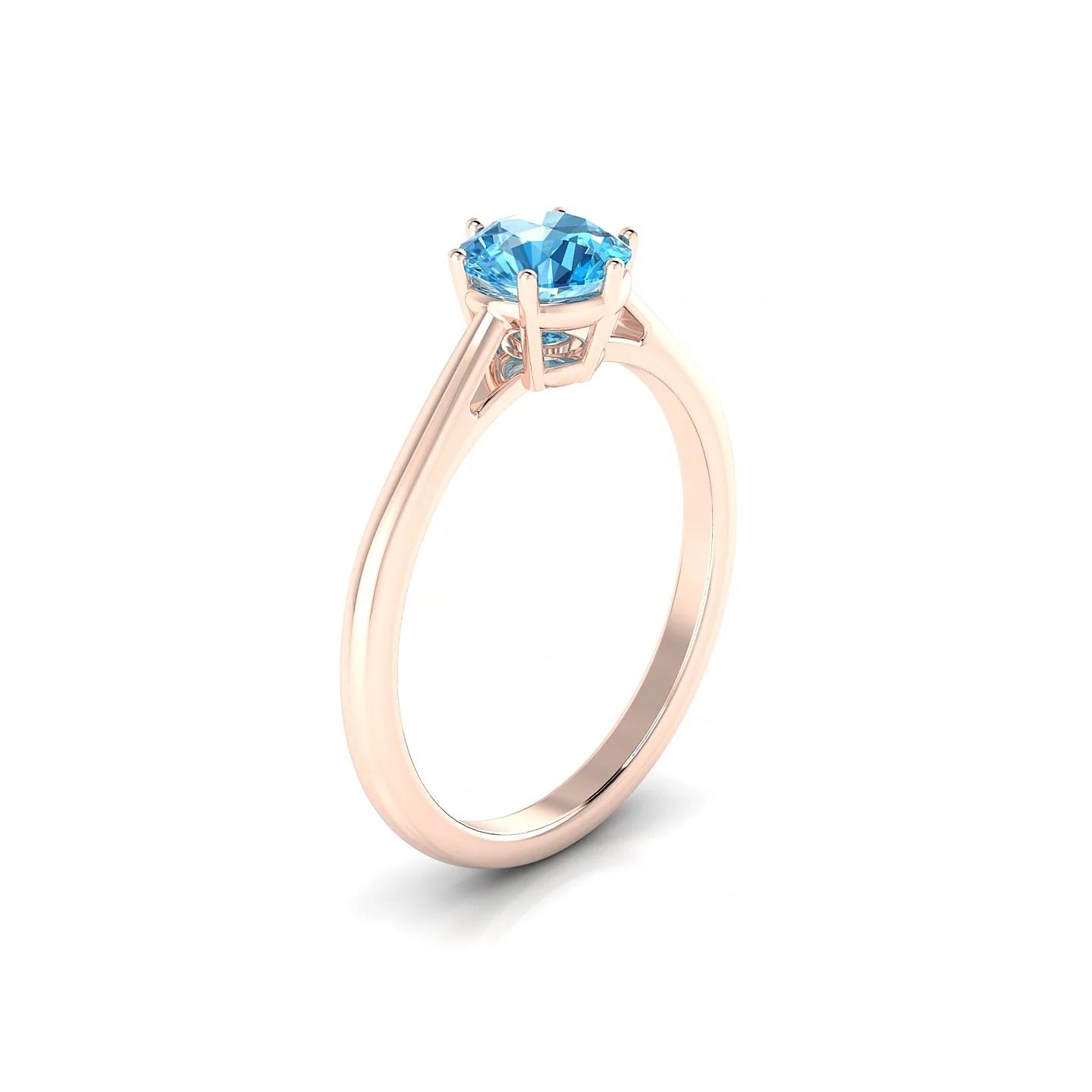 Ember | 18k Rose Gold 6 mm Round Topaz Ring