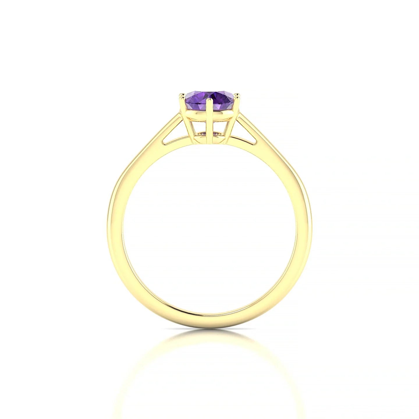 Ember | 18k Yellow Gold 6 mm Round Amethyst Ring