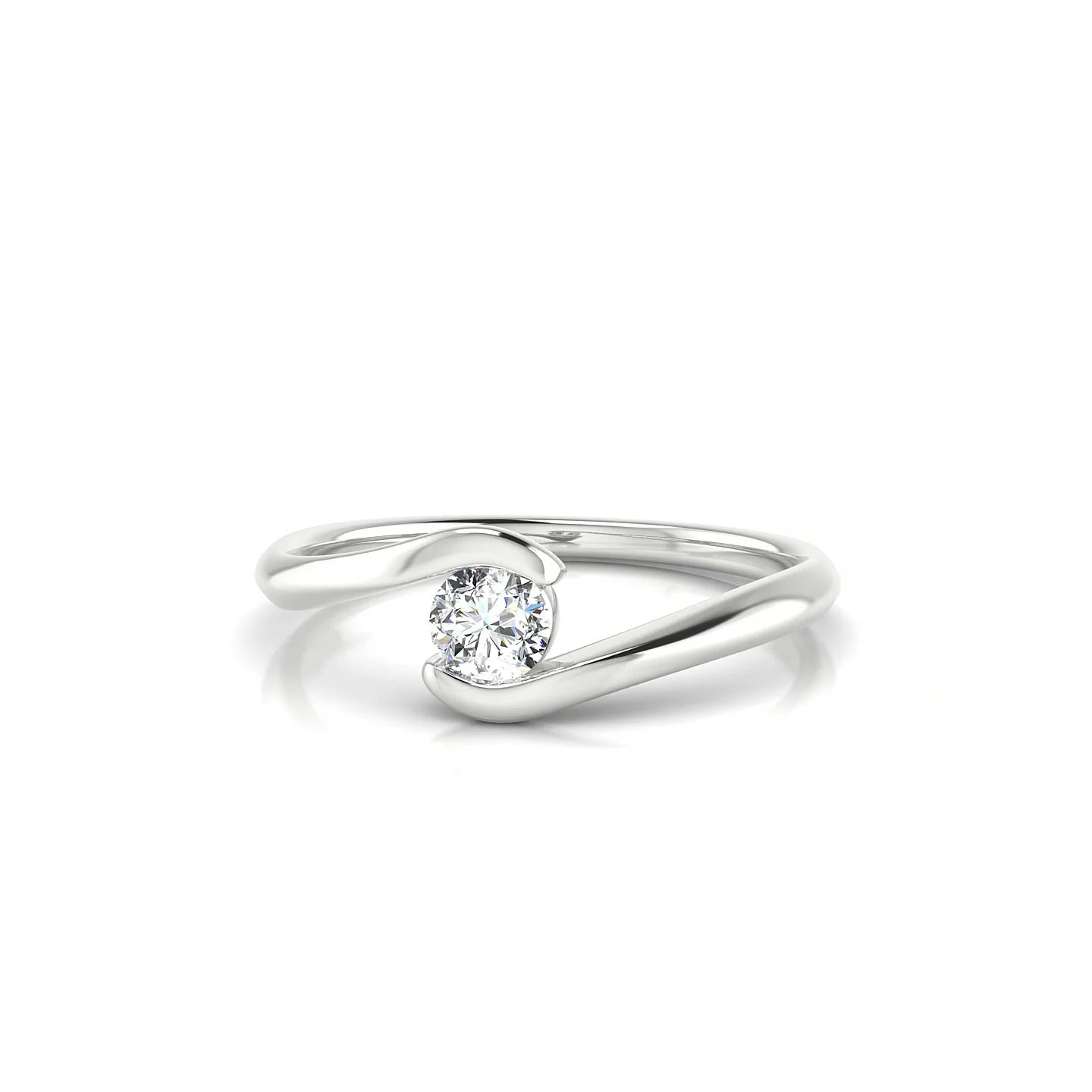 Embrace | 18k White Gold 3.7 mm Round Diamond Ring