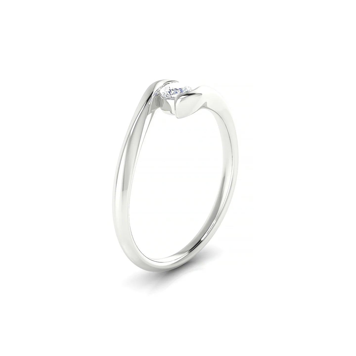 Embrace | 18k White Gold 3.7 mm Round Diamond Ring