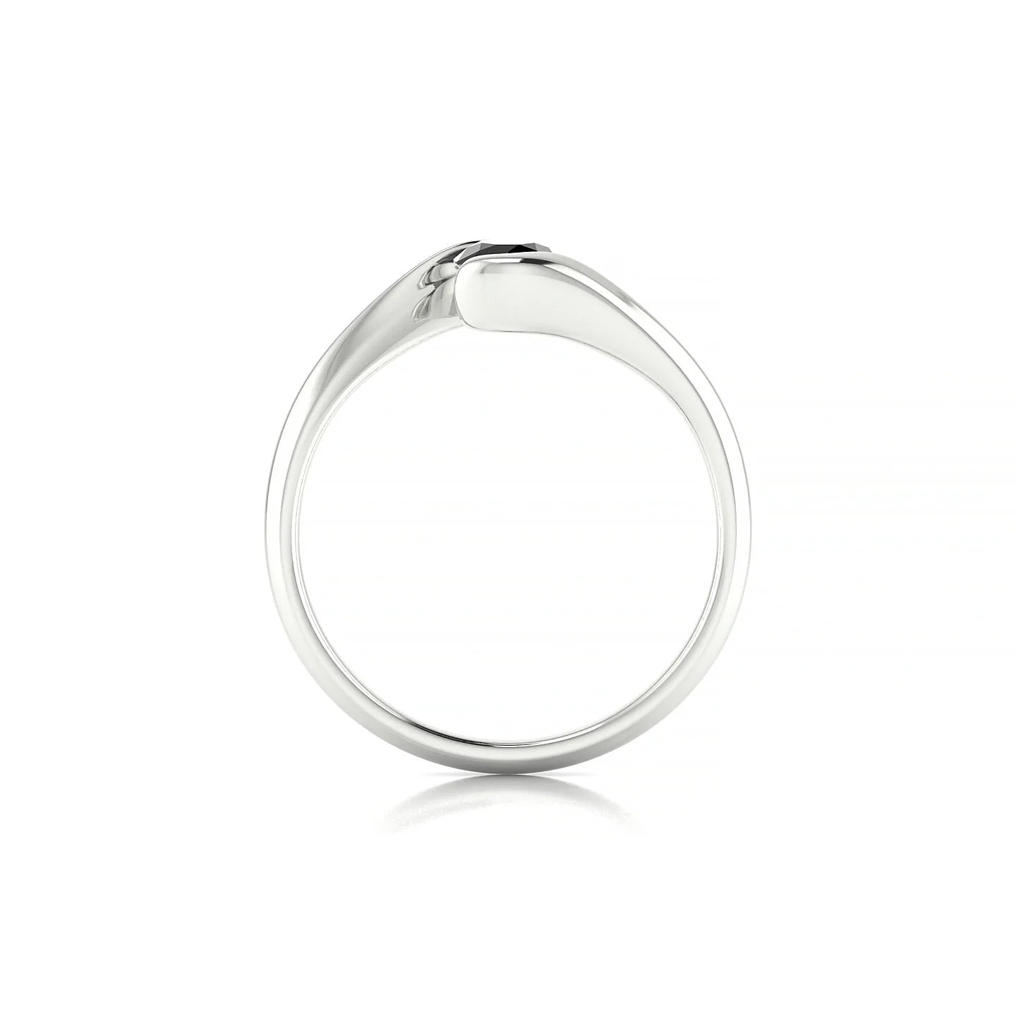 Embrace | 18k White Gold 4.5 mm Round Black Diamond Ring