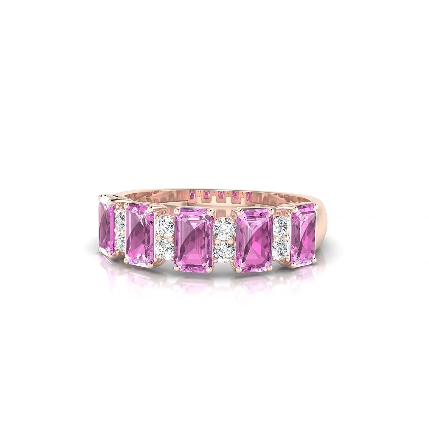 Eminence | 18k Rose Gold 5 x 3 mm Emerald Pink Sapphire Ring