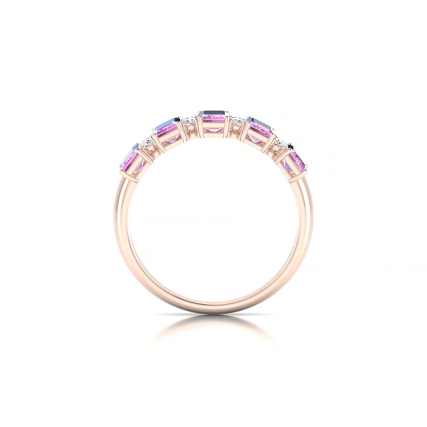 Eminence | 18k Rose Gold 5 x 3 mm Emerald Pink Sapphire Ring