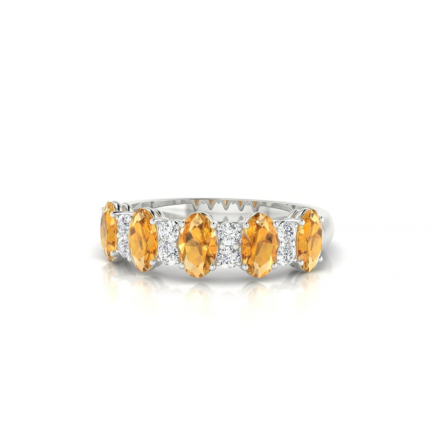 Eminence | 18k White Gold 5 x 3 mm Oval Citrine Ring