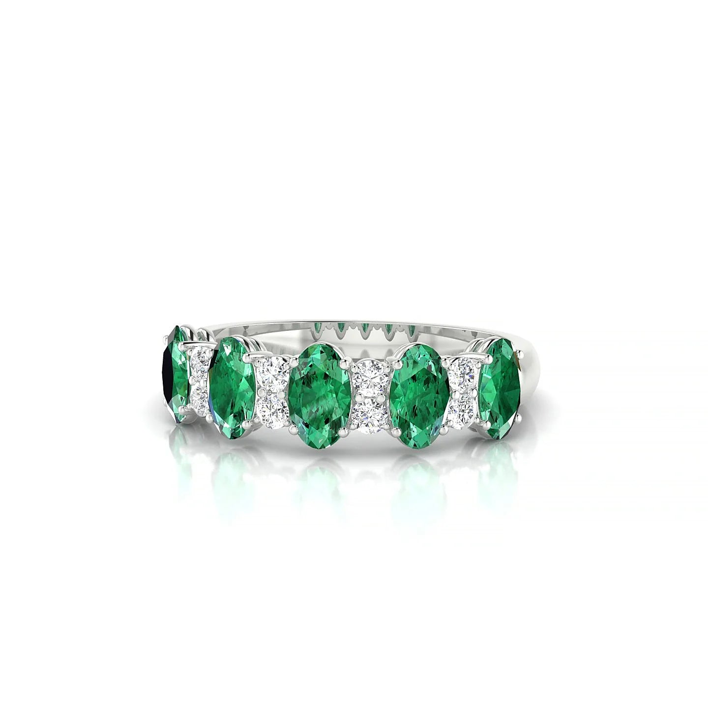 Eminence | 18k White Gold 5 x 3 mm Oval Emerald Ring
