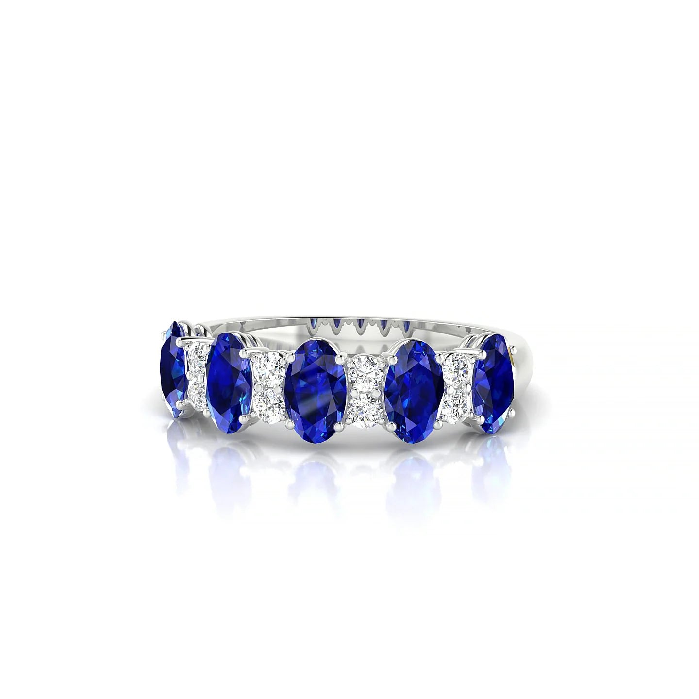 Eminence | 18k White Gold 5 x 3 mm Oval Sapphire Ring