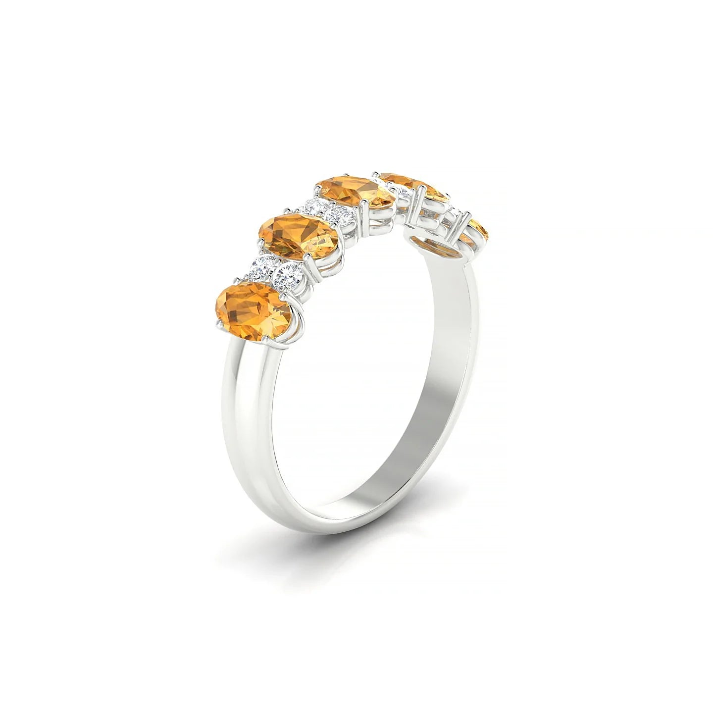 Eminence | 18k White Gold 5 x 3 mm Oval Citrine Ring