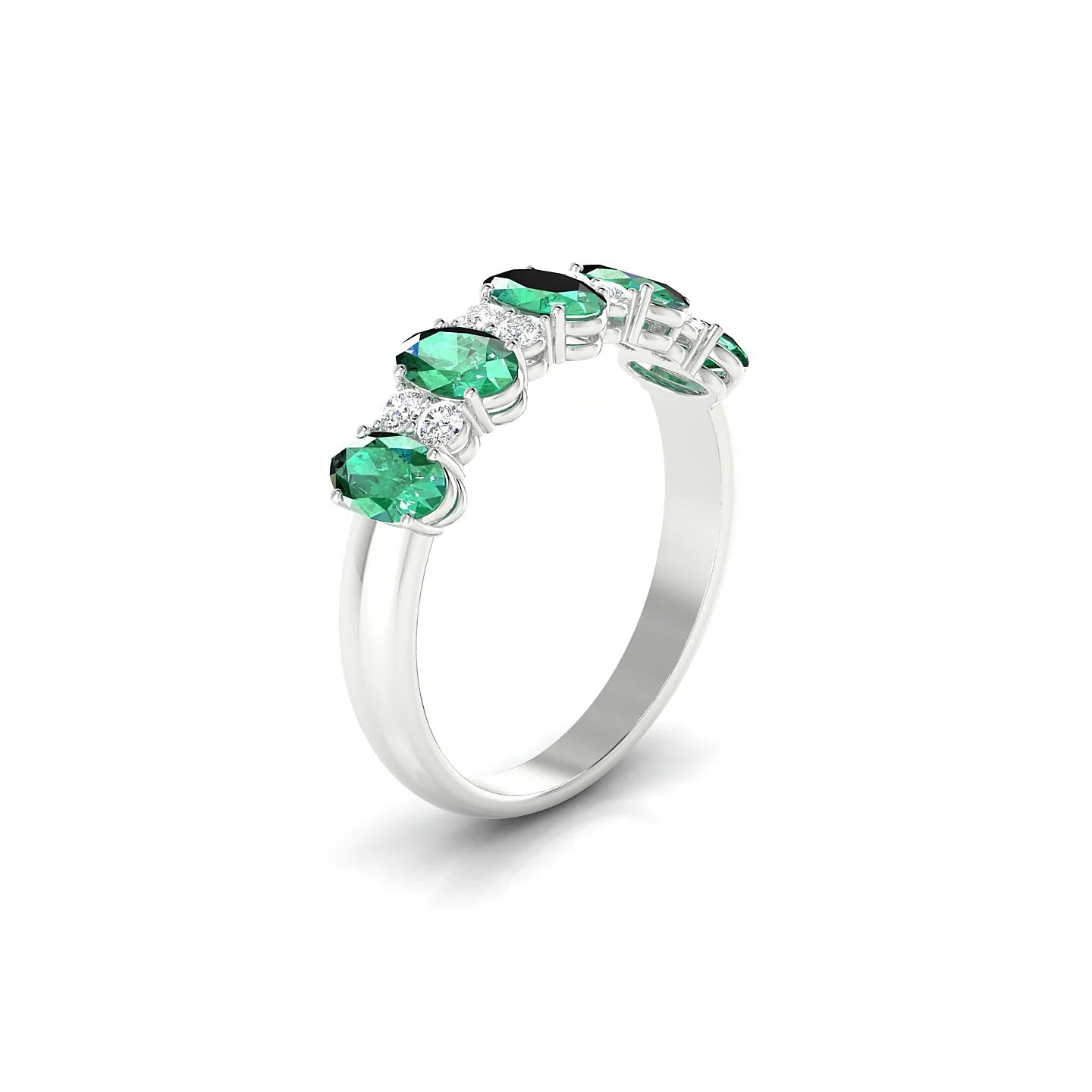 Eminence | 18k White Gold 5 x 3 mm Oval Emerald Ring