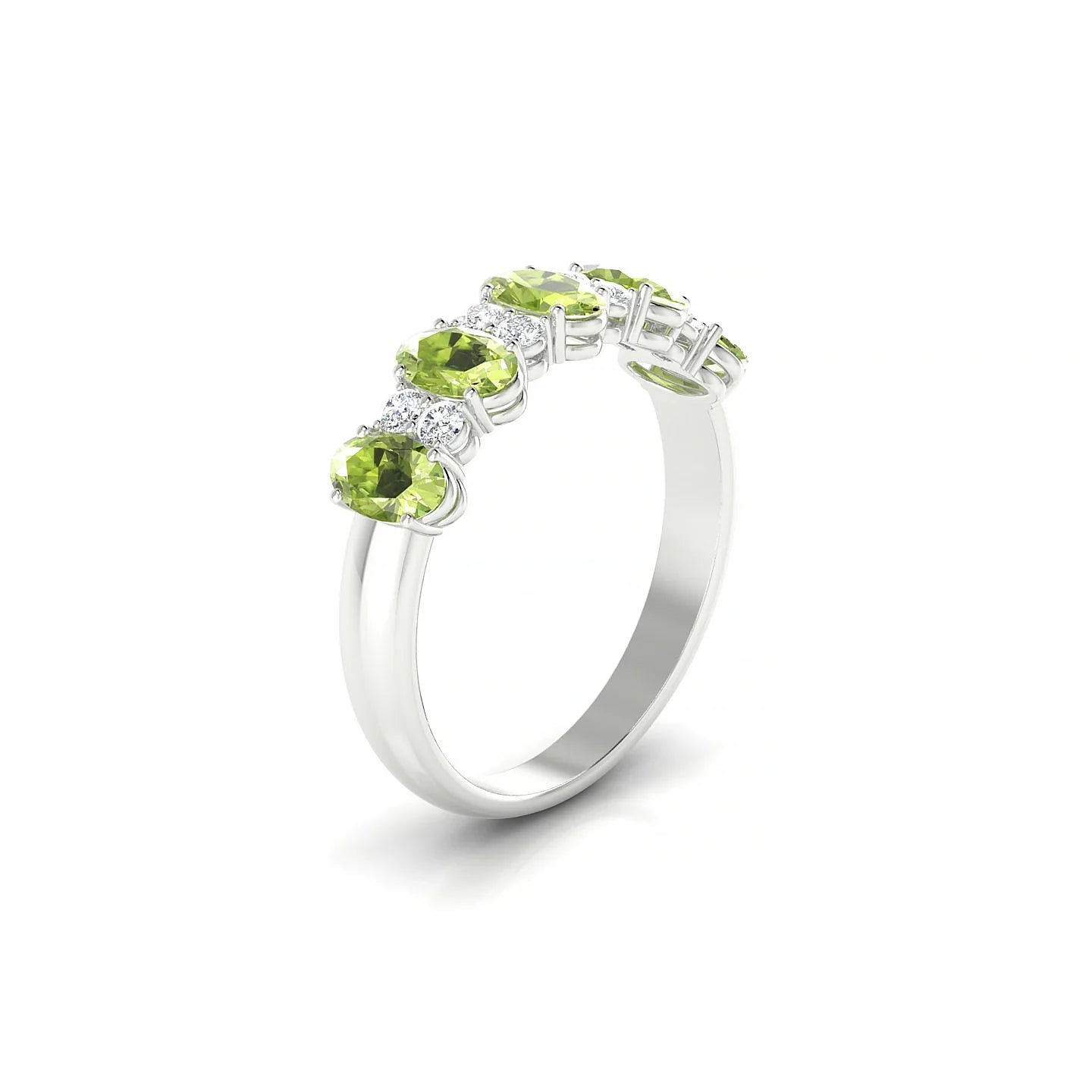 Eminence | 18k White Gold 5 x 3 mm Oval Peridot Ring