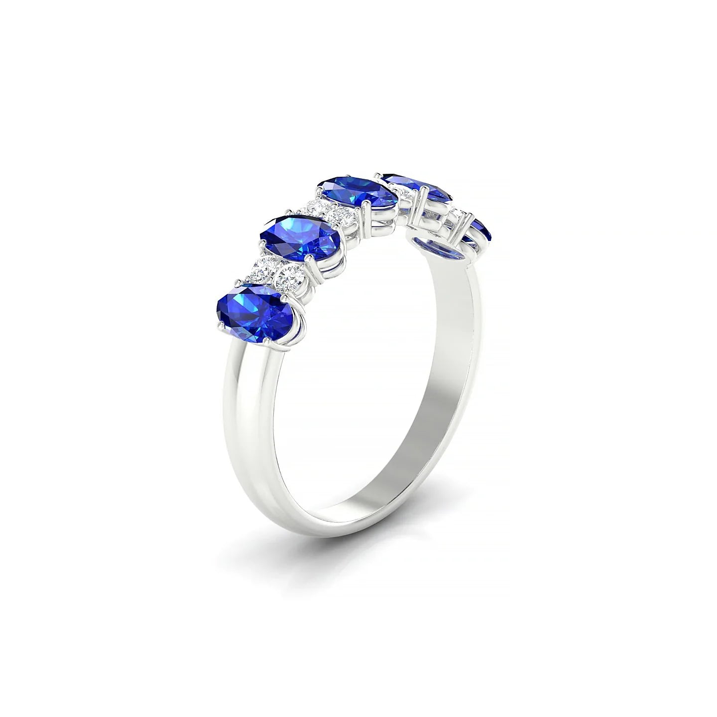 Eminence | 18k White Gold 5 x 3 mm Oval Sapphire Ring