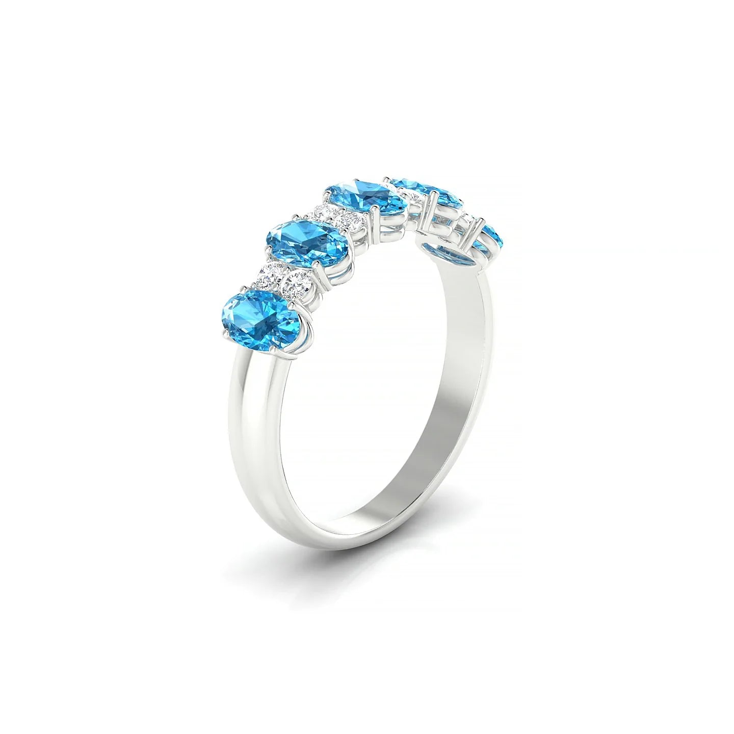 Eminence | 18k White Gold 5 x 3 mm Oval Topaz Ring
