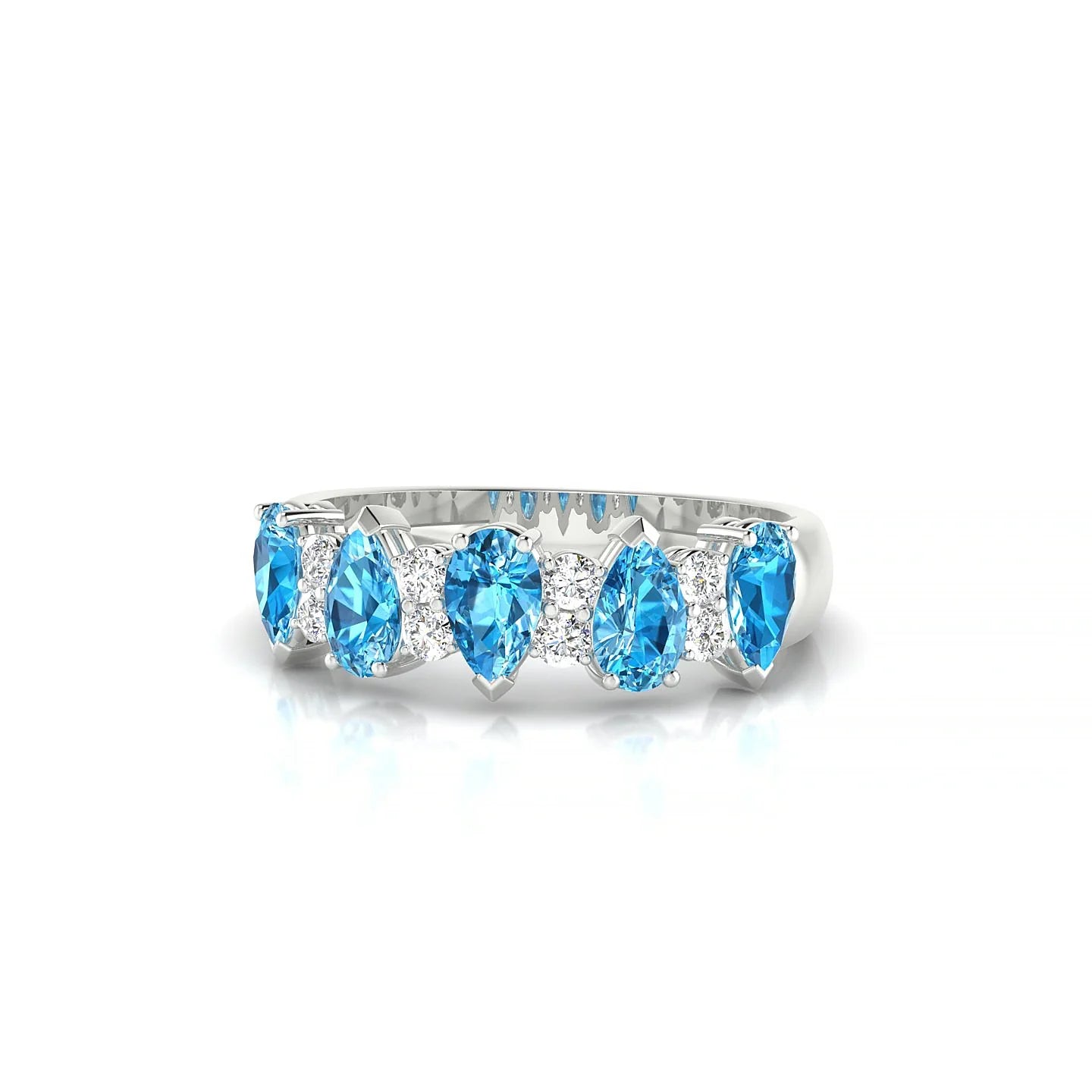 Eminence | 18k White Gold 5 x 3 mm Pear Topaz Ring
