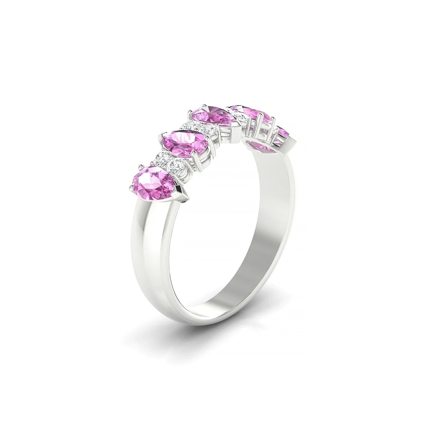 Eminence | 18k White Gold 5 x 3 mm Pear Pink Sapphire Ring