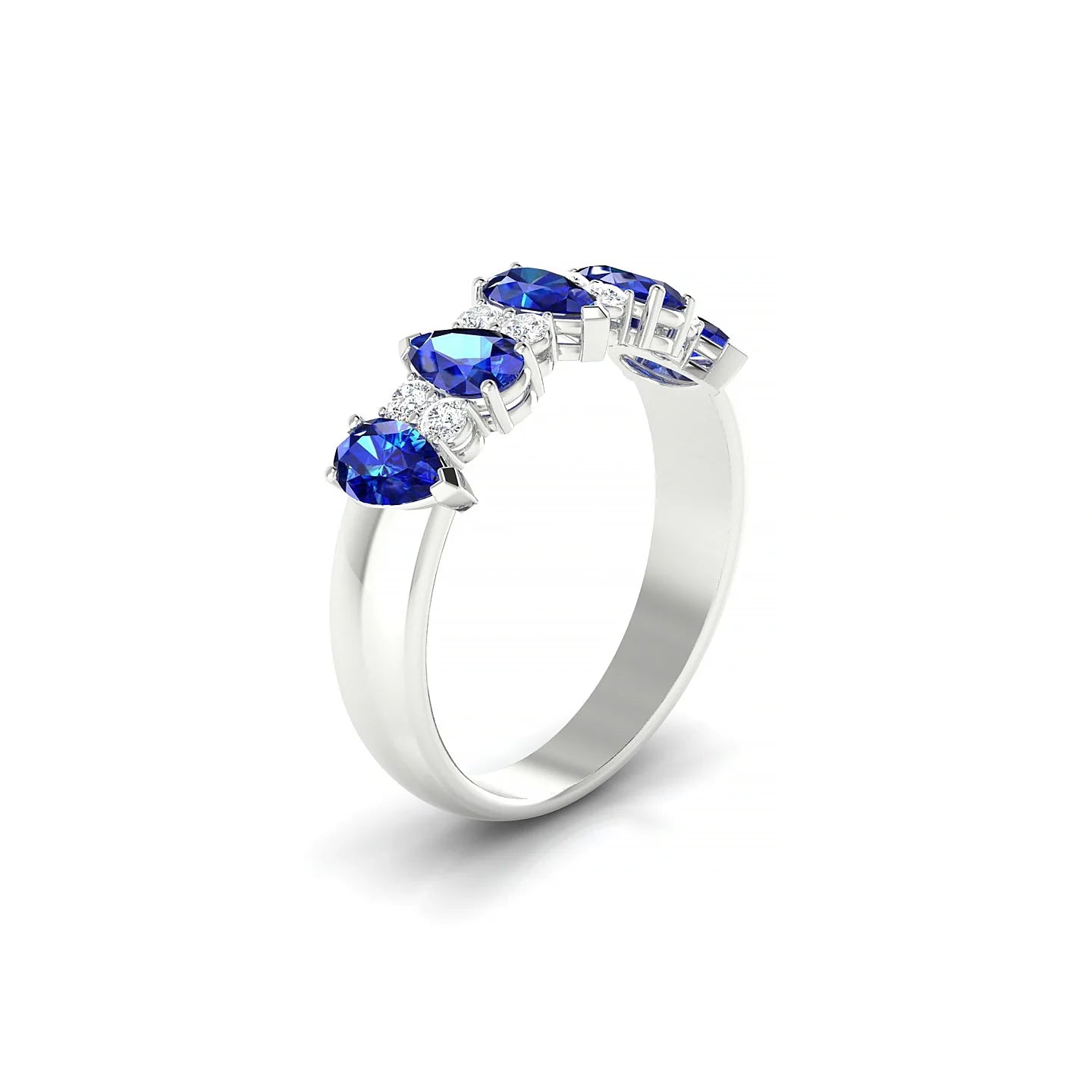Eminence | 18k White Gold 5 x 3 mm Pear Sapphire Ring