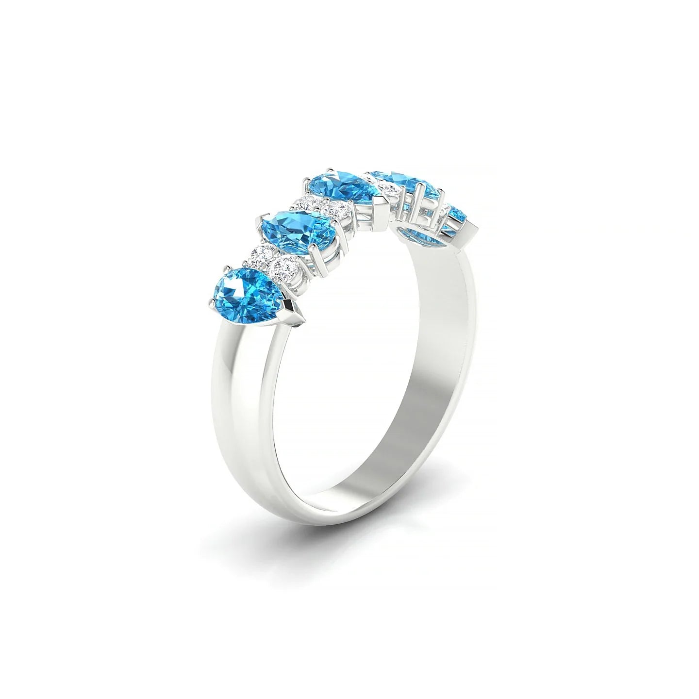 Eminence | 18k White Gold 5 x 3 mm Pear Topaz Ring