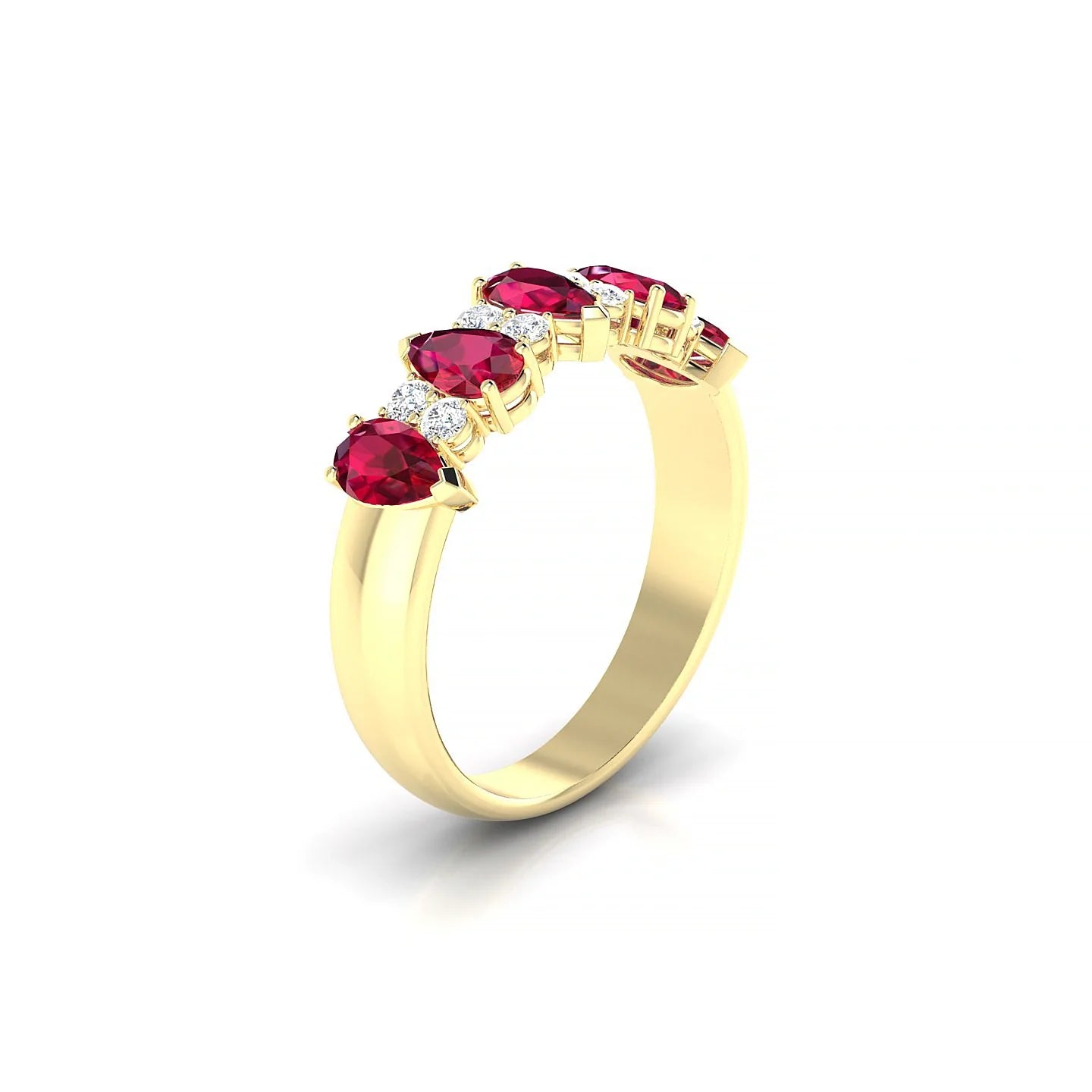 Eminence | 18k Yellow Gold 5 x 3 mm Pear Ruby Ring