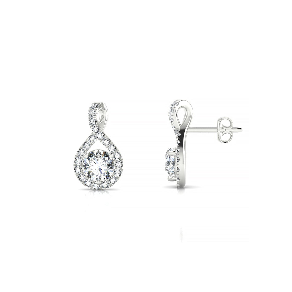 Essence | 18k White Gold 4.2 mm Round Diamond Earrings