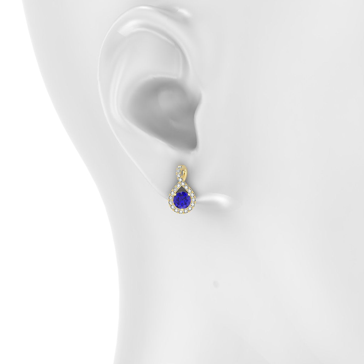 Essence | 18k Yellow Gold 4.5 mm Round Tanzanite Earrings