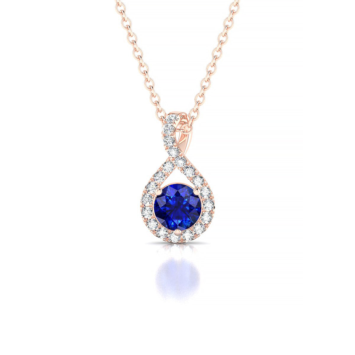 Essence | 18k Rose Gold 4.5 mm Round Sapphire Pendant