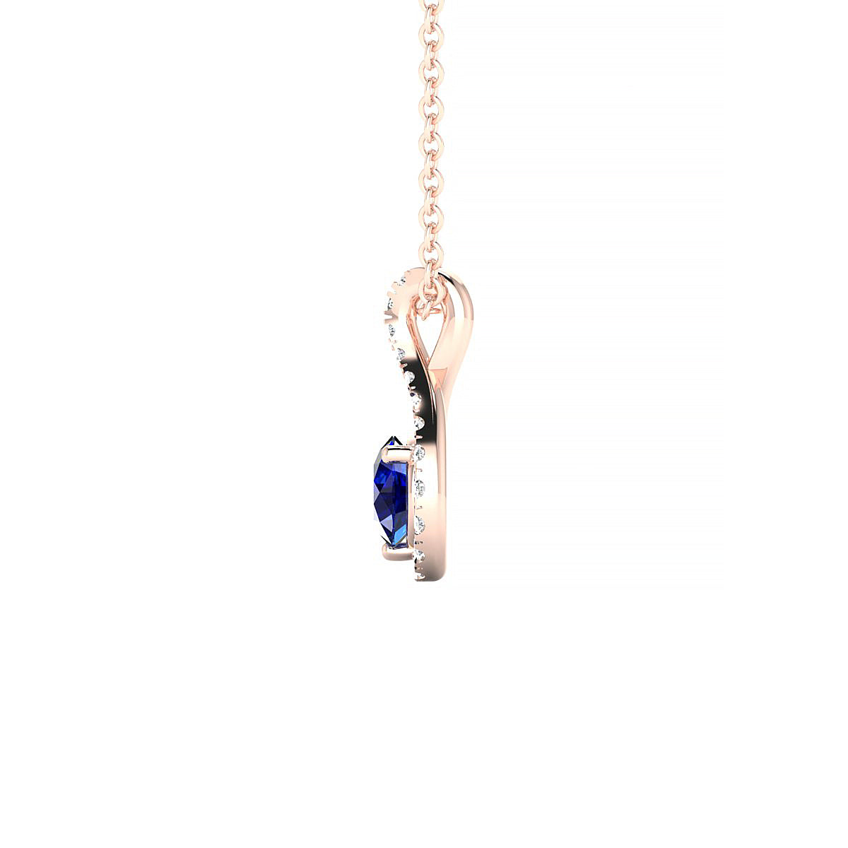 Essence | 18k Rose Gold 4.5 mm Round Sapphire Pendant