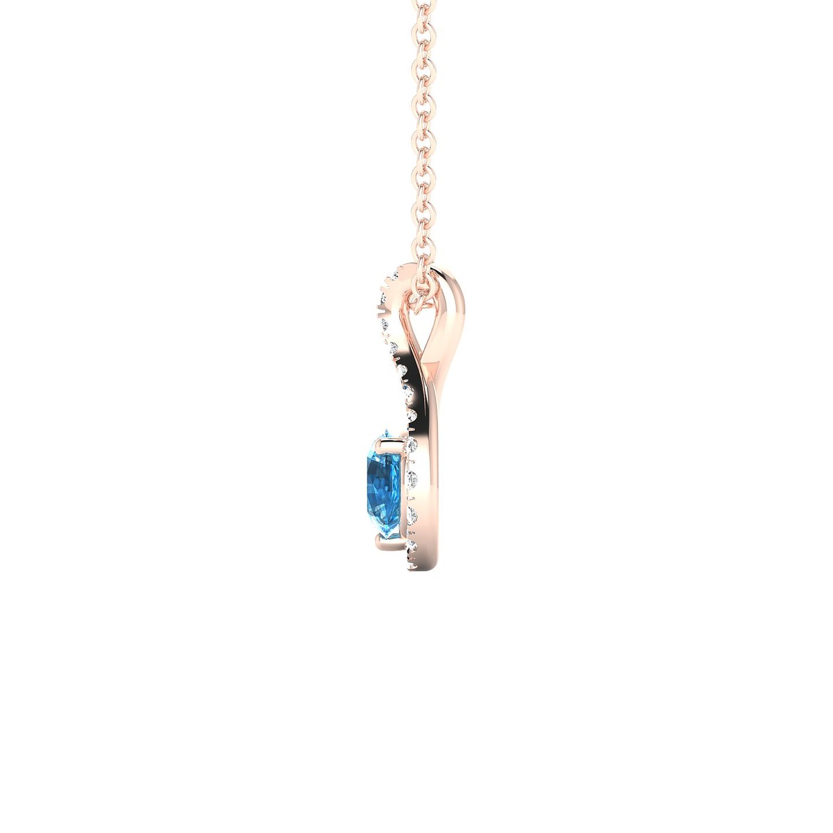 Essence | 18k Rose Gold 4.5 mm Round Topaz Pendant