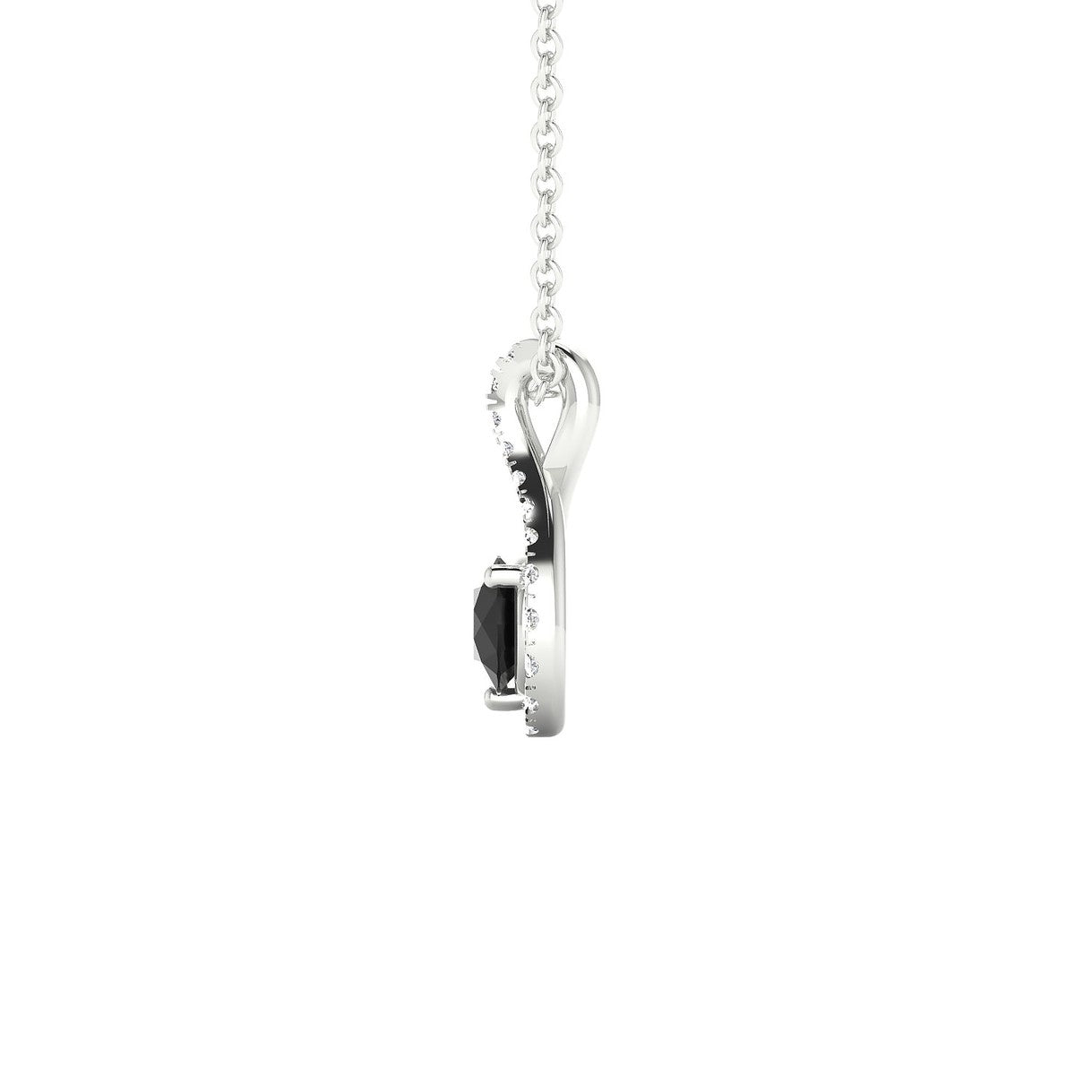 Essence | 18k White Gold 4.5 mm Round Black Diamond Pendant