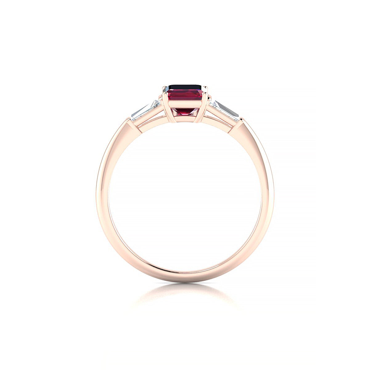 Everlasting | 18k Rose Gold 7 x 5 mm Emerald Ruby Ring