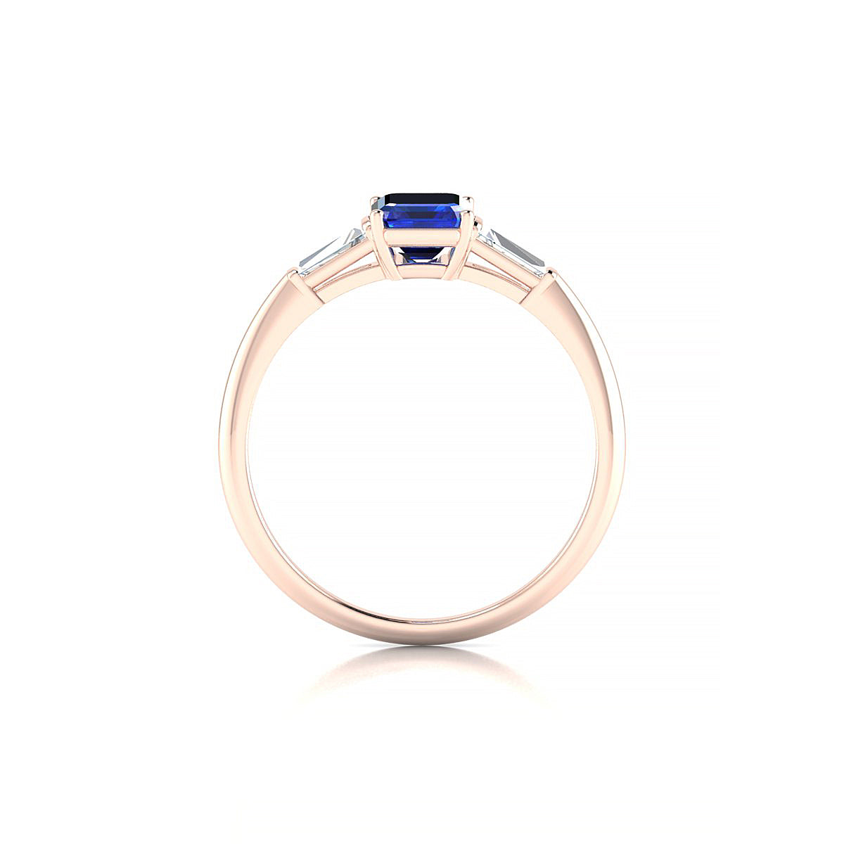 Everlasting | 18k Rose Gold 7 x 5 mm Emerald Sapphire Ring
