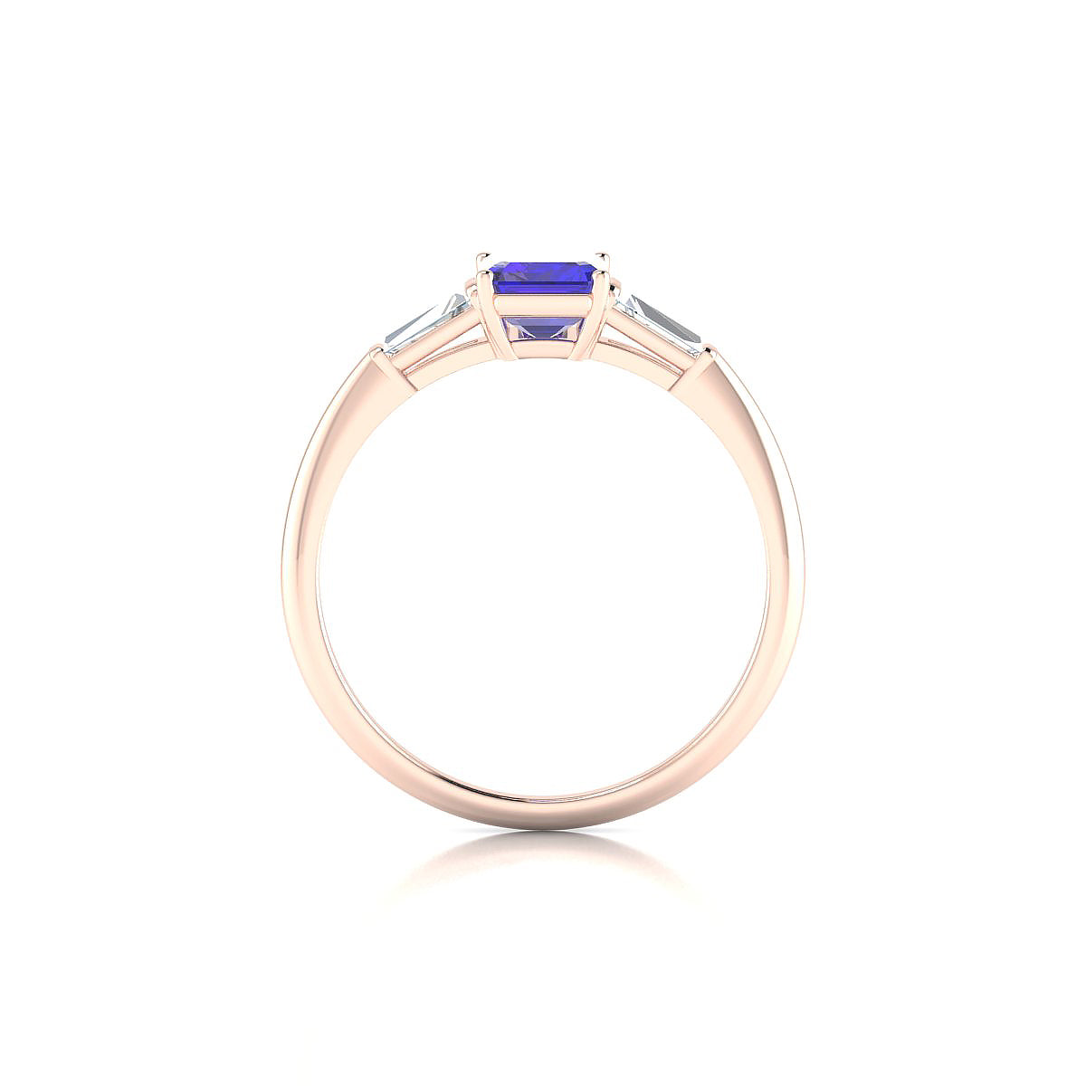 Everlasting | 18k Rose Gold 7 x 5 mm Emerald Tanzanite Ring