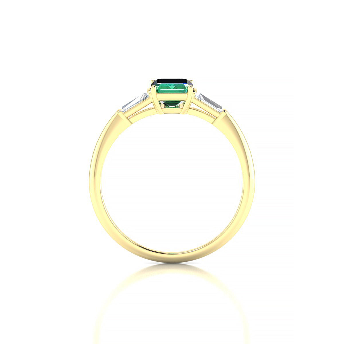 Everlasting | 18k Yellow Gold 7 x 5 mm Emerald Emerald Ring