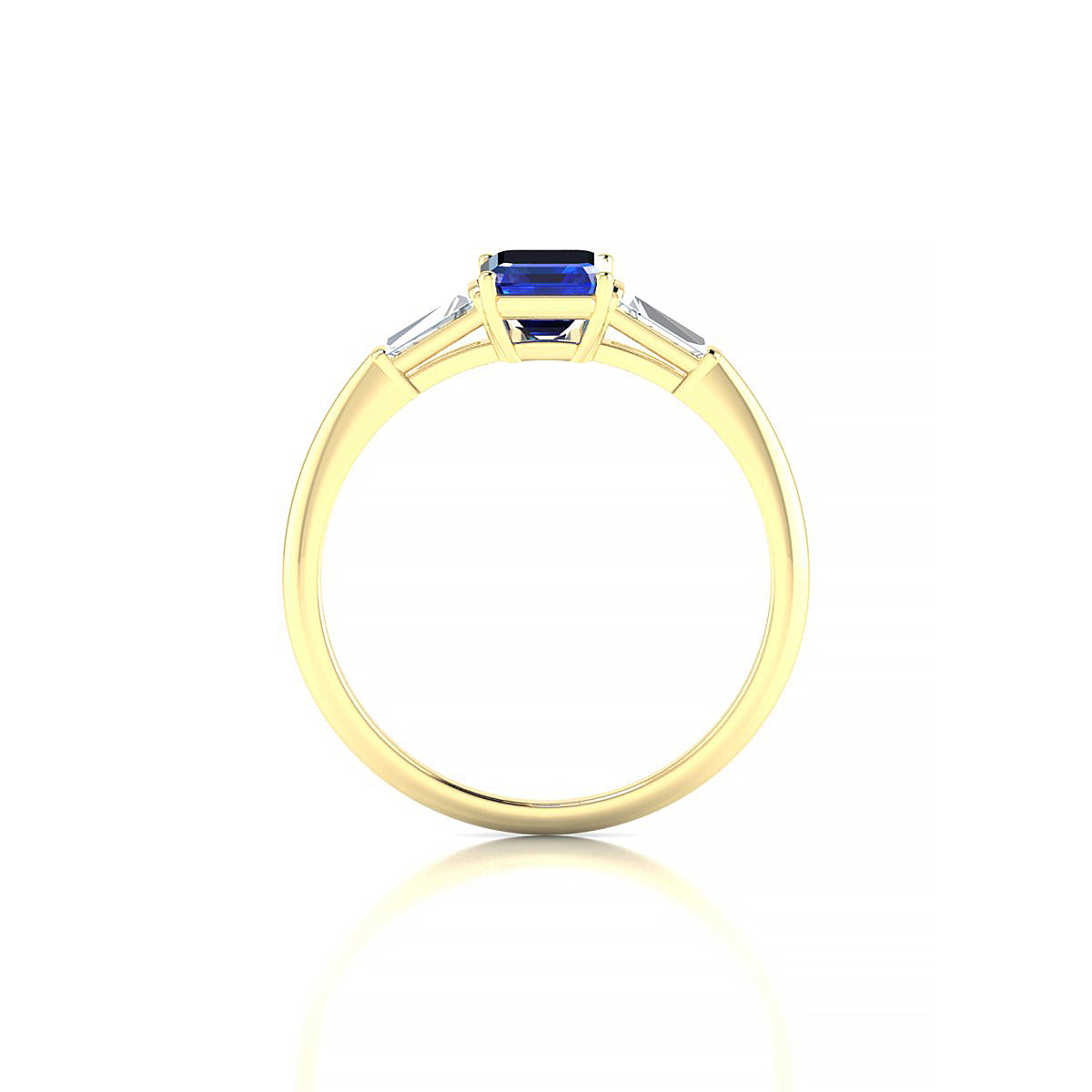 Everlasting | 18k Yellow Gold 7 x 5 mm Emerald Sapphire Ring