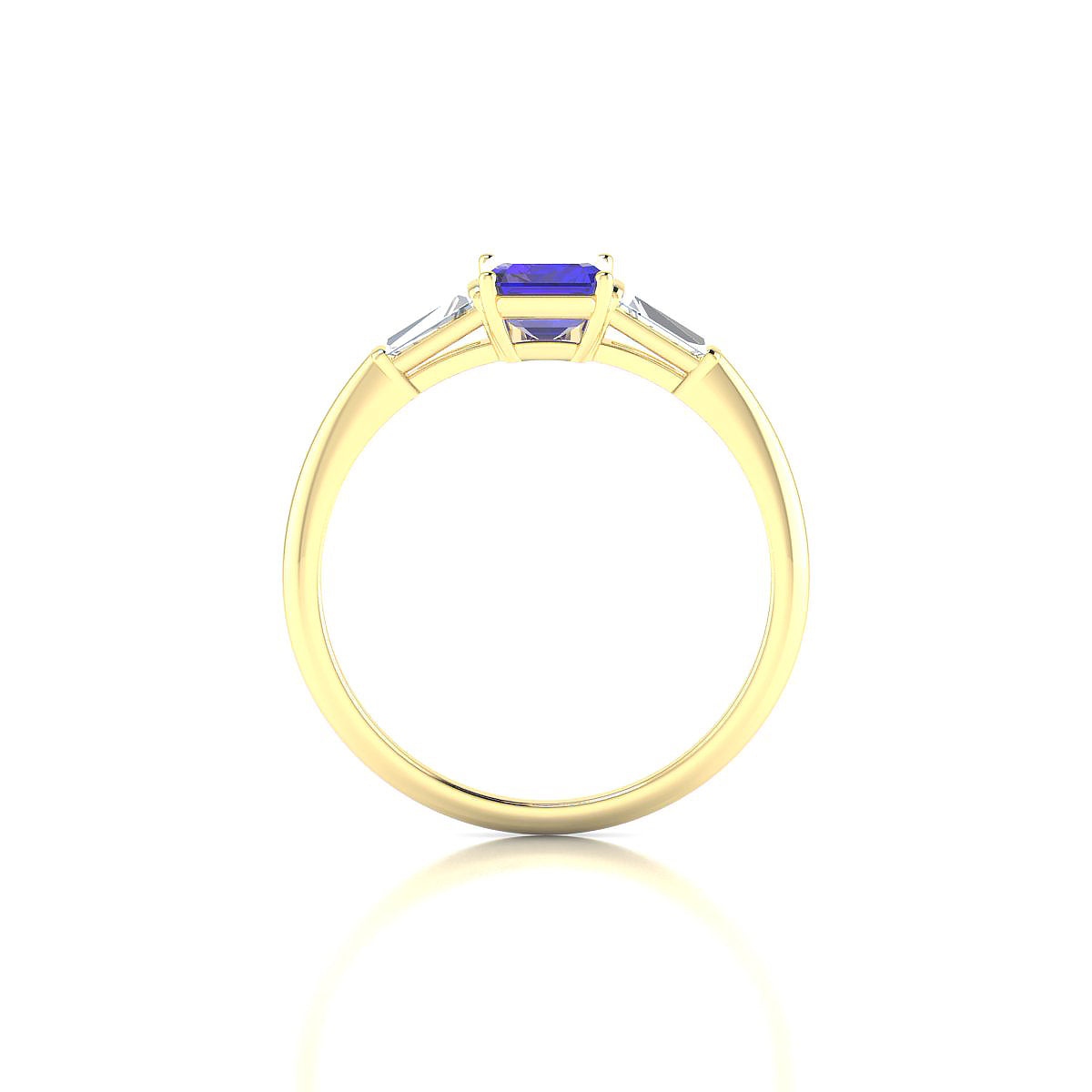 Everlasting | 18k Yellow Gold 7 x 5 mm Emerald Tanzanite Ring