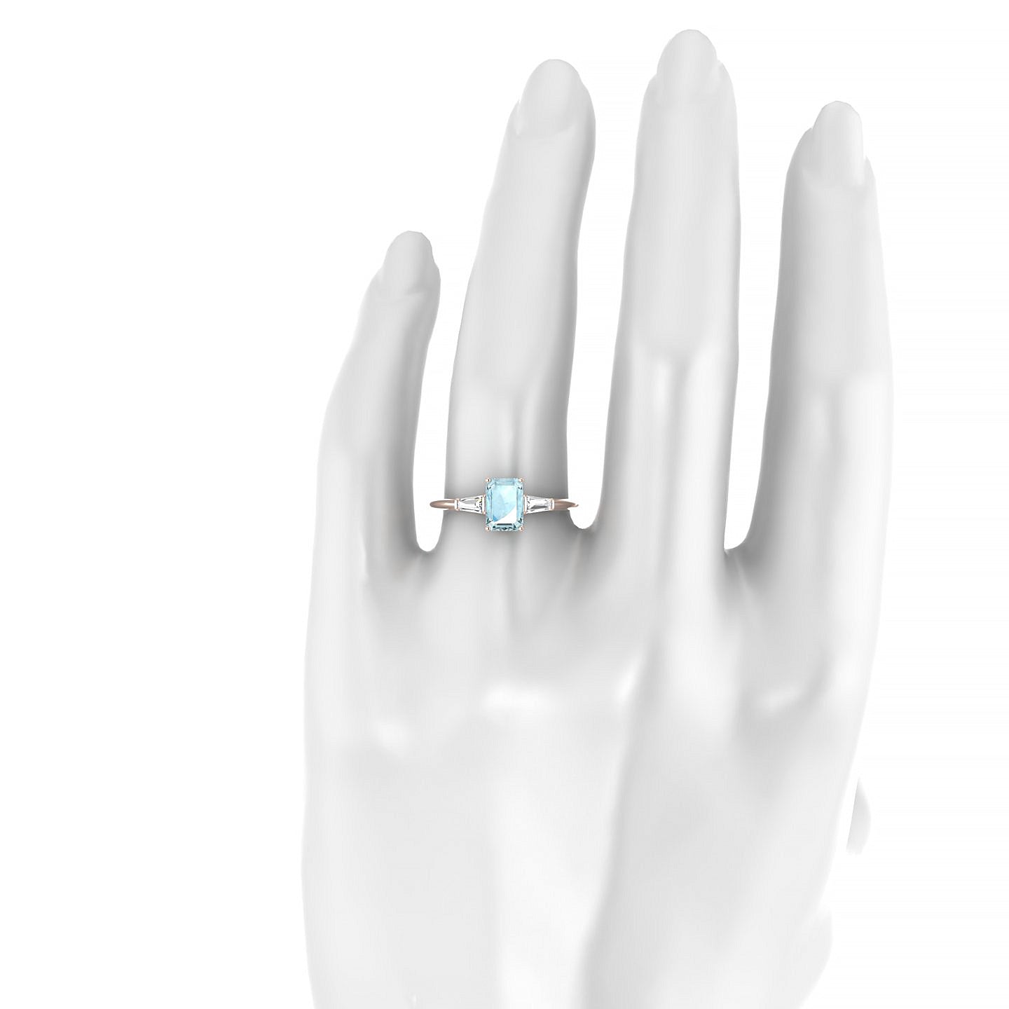 Everlasting | 18k Rose Gold 7 x 5 mm Emerald Aquamarine Ring