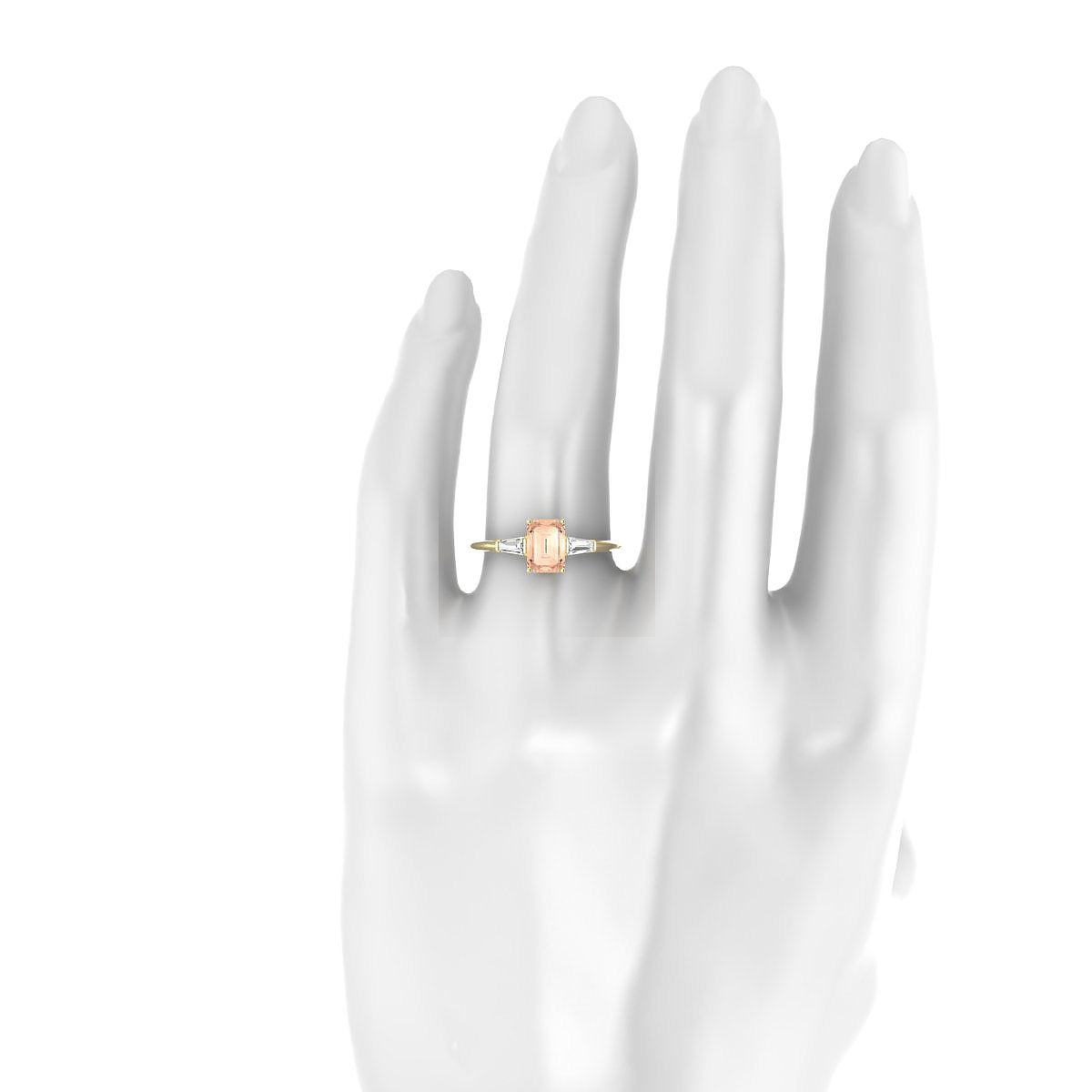 Everlasting | 18k Yellow Gold 7 x 5 mm Emerald Morganite Ring