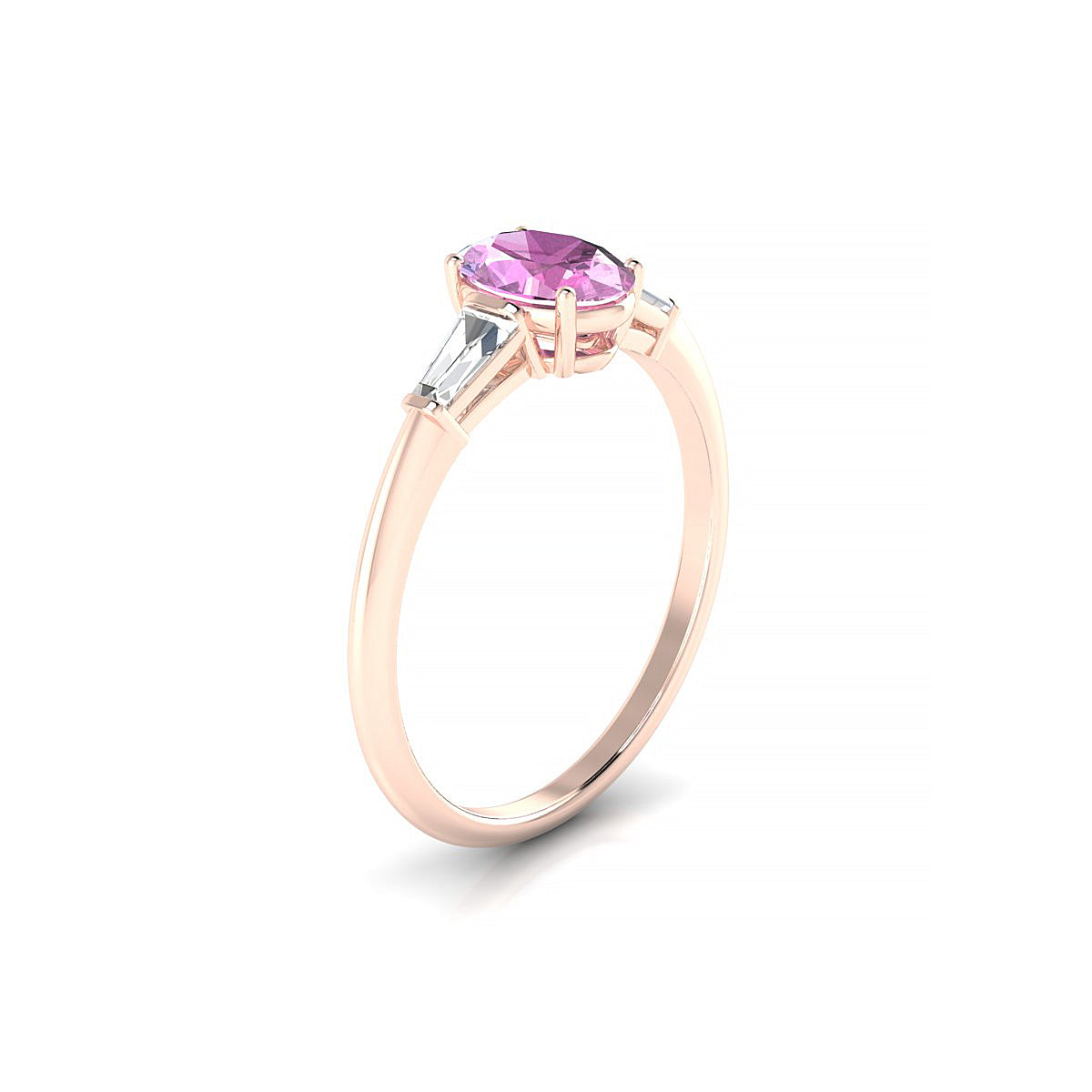 Everlasting | 18k Rose Gold 7 x 5 mm Oval Pink Sapphire Ring
