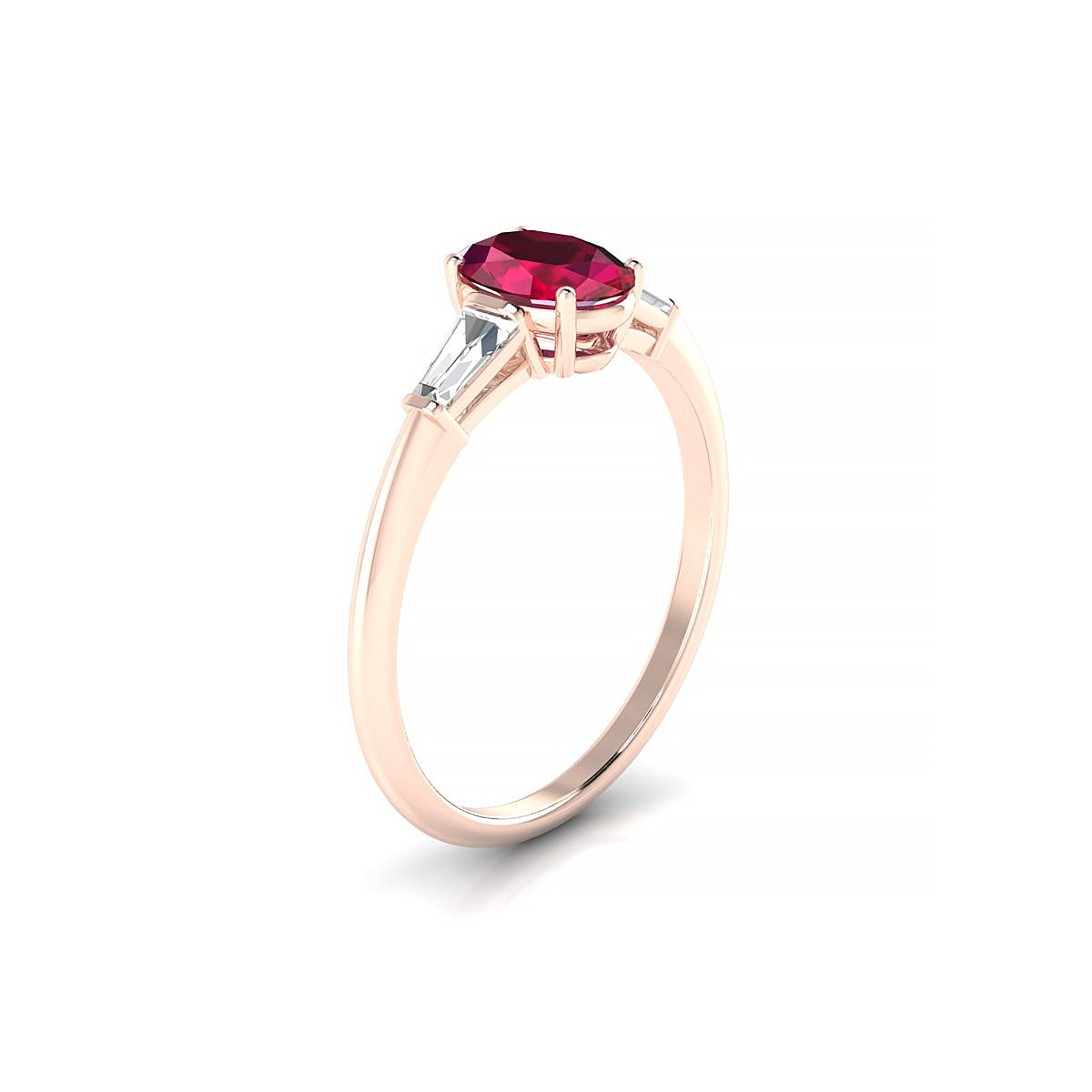 Everlasting | 18k Rose Gold 7 x 5 mm Oval Ruby Ring