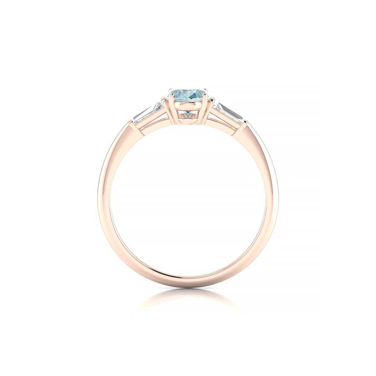 Everlasting | 18k Rose Gold 7 x 5 mm Oval Aquamarine Ring