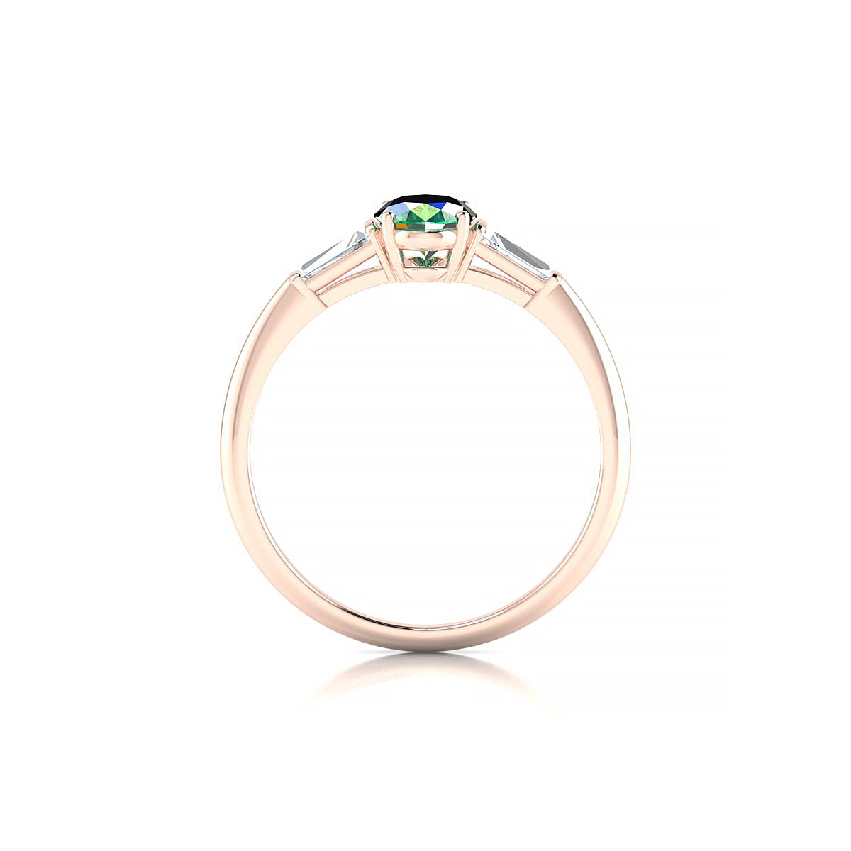 Everlasting | 18k Rose Gold 7 x 5 mm Oval Emerald Ring
