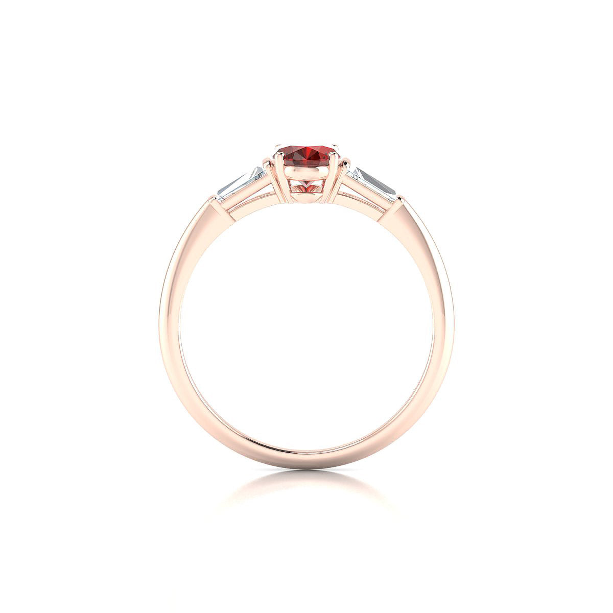 Everlasting | 18k Rose Gold 7 x 5 mm Oval Garnet Ring