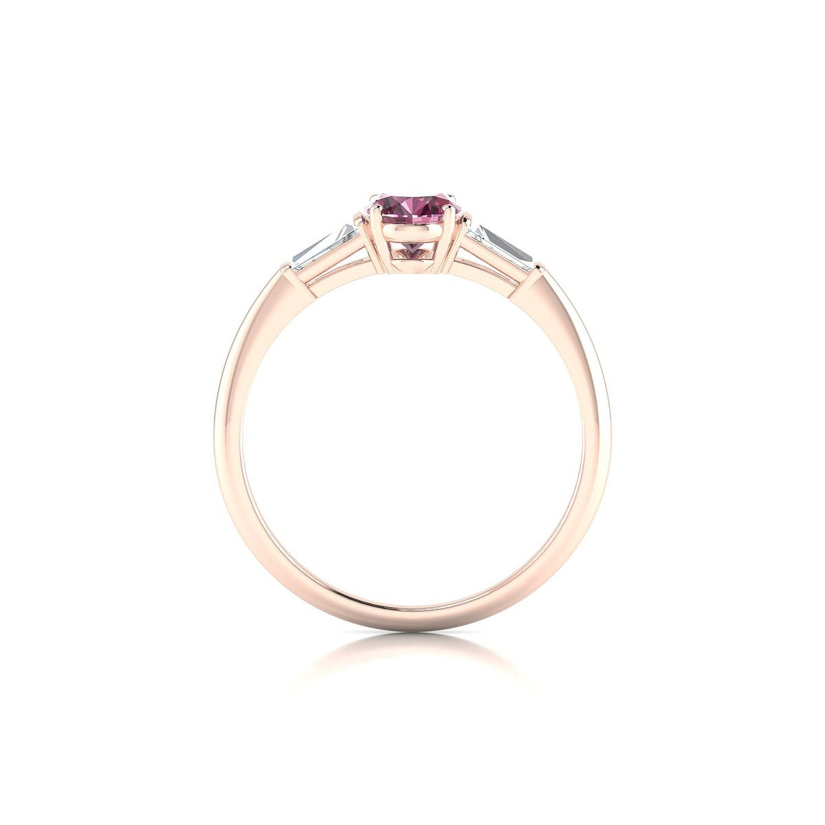 Everlasting | 18k Rose Gold 7 x 5 mm Oval Rhodolite Ring