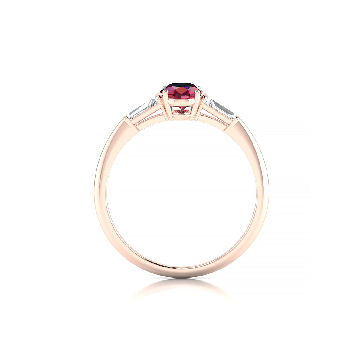 Everlasting | 18k Rose Gold 7 x 5 mm Oval Ruby Ring