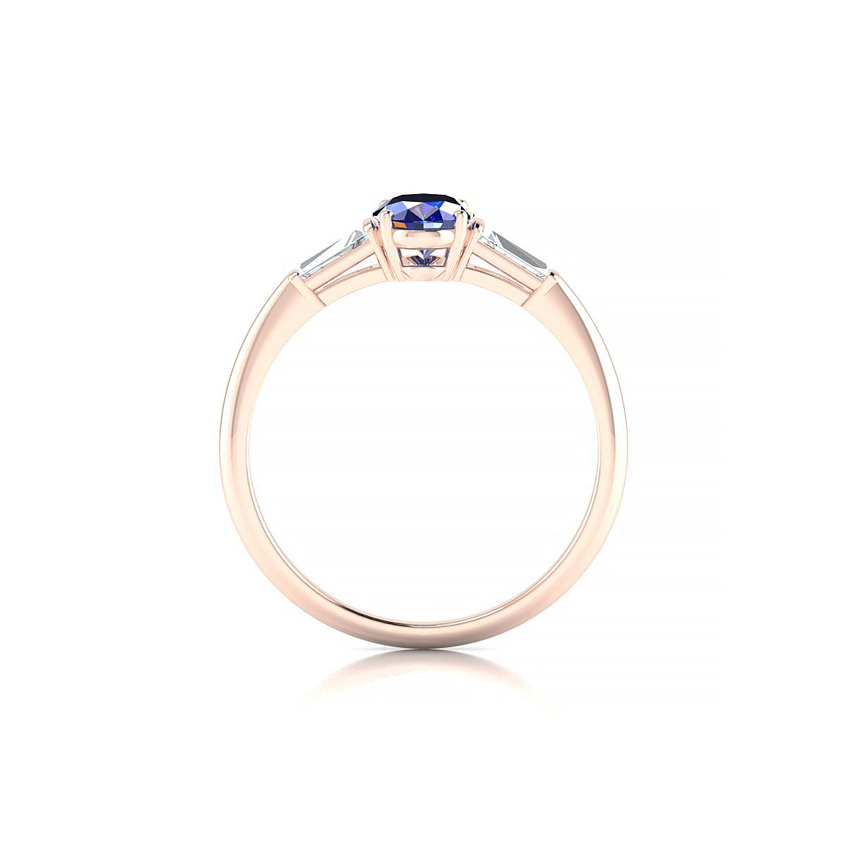 Everlasting | 18k Rose Gold 7 x 5 mm Oval Sapphire Ring